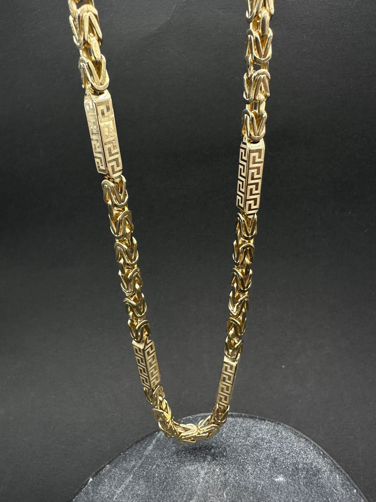14K Gouden Koningsketting met Meandros Bewerking