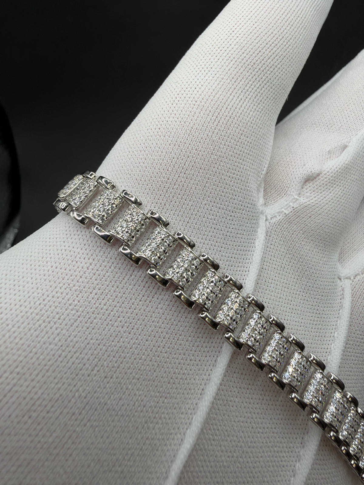 925 Zilveren Iced Cuban Armband – 19 cm – 8,5 mm – Massief