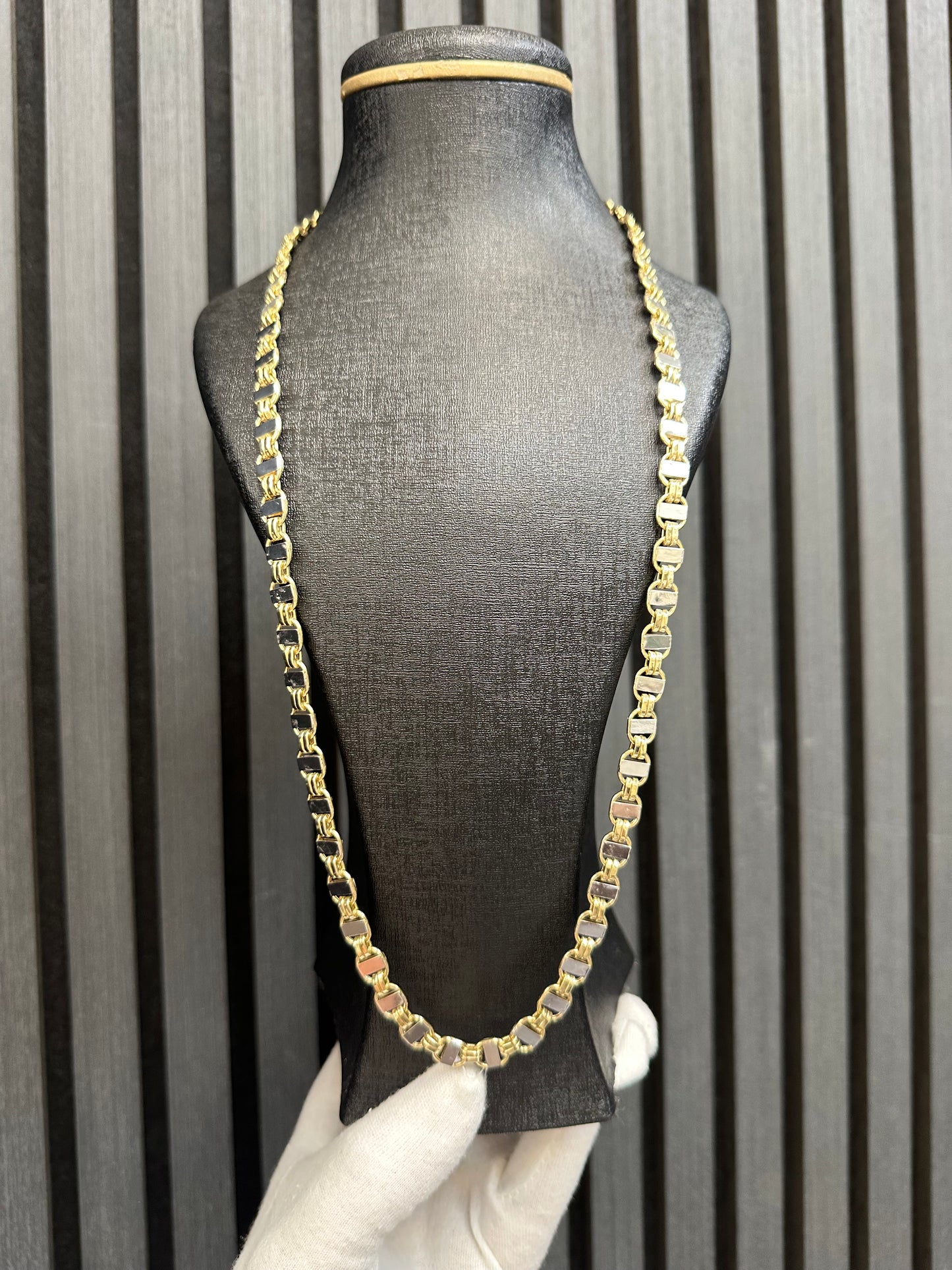 14K Gouden Bicolor Phlat Magnum Ketting – 70 cm