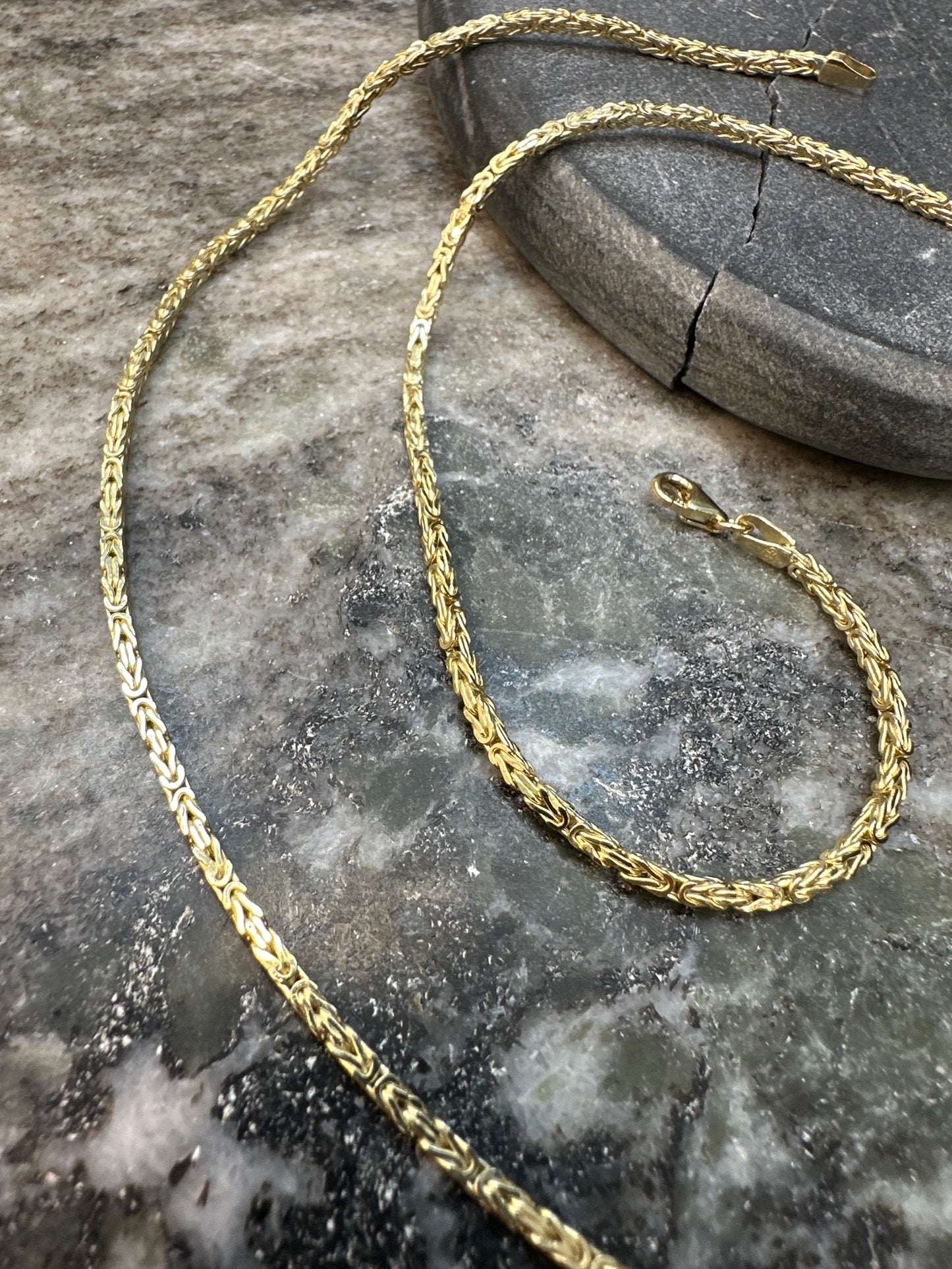 Prachtige 14K Gouden Byzantijnse Koningsketting| 2 mm | Subtiel & Elegant