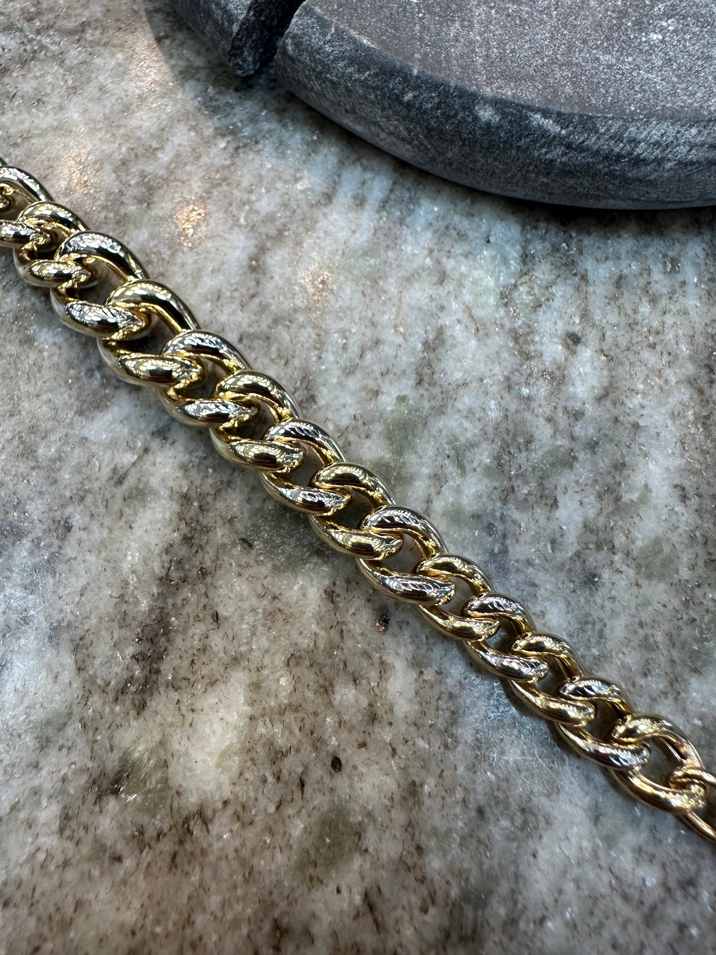 Prachtige 14K Gouden Bicolor Gourmet Armband