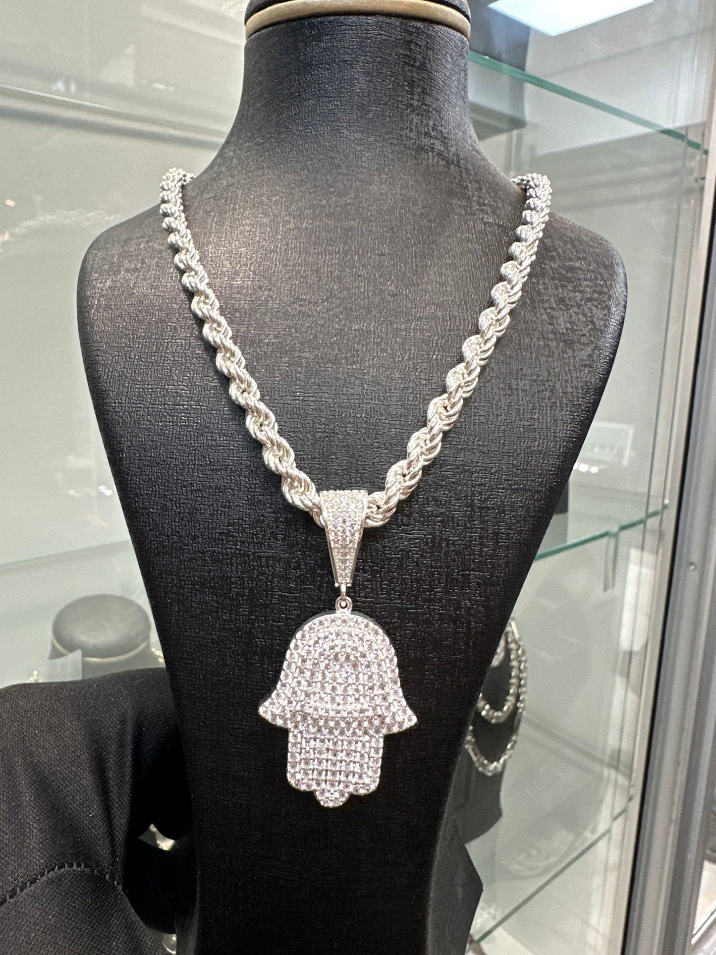 925 Zilveren Rope Chain met Hamsa Hanger