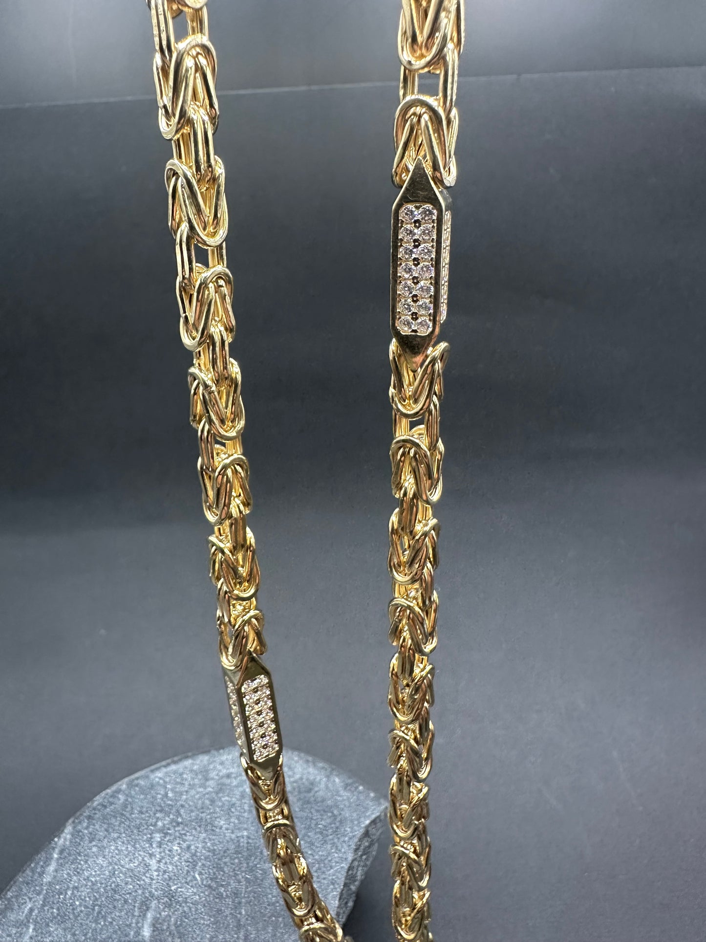 14K Gouden Iced Koningsketting met Zirkonia – 60 cm