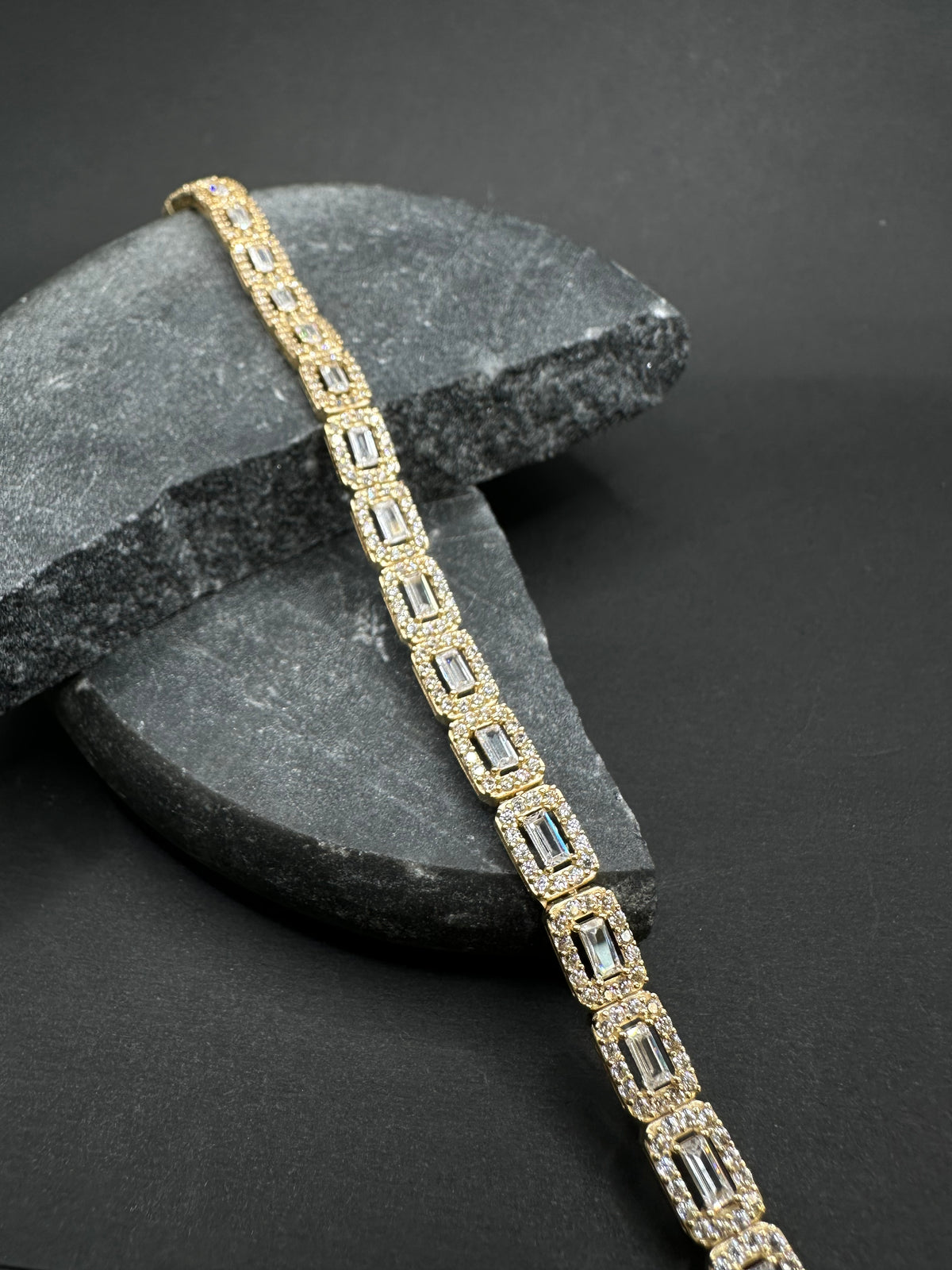 14K Gouden Armband met Zirkonia – 19 cm | 5,8 mm