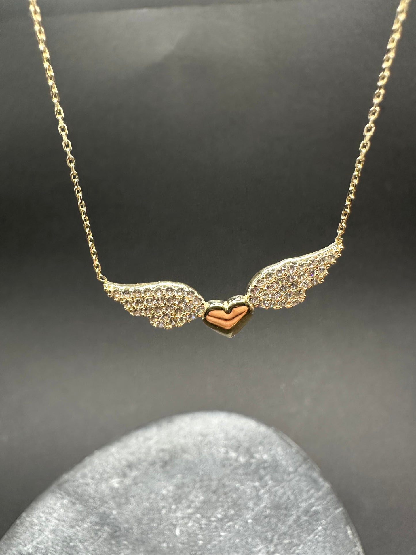 14K Gouden Ketting met Hart Vleugels ontwerp – 42 cm