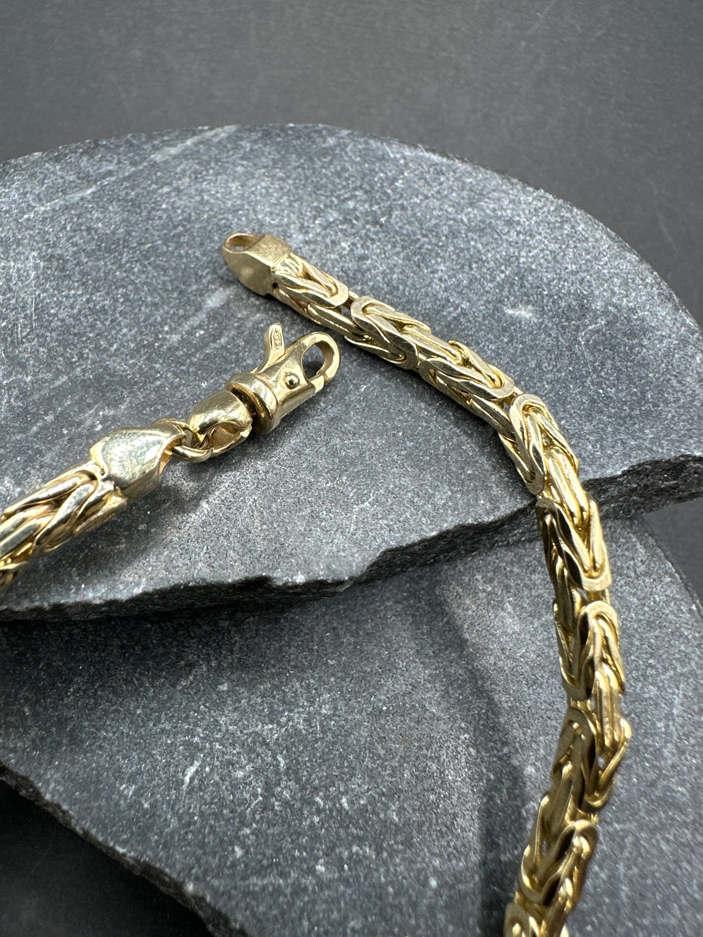 14K Gouden Massieve Koningsarmband met Draaislot – 21,5 cm