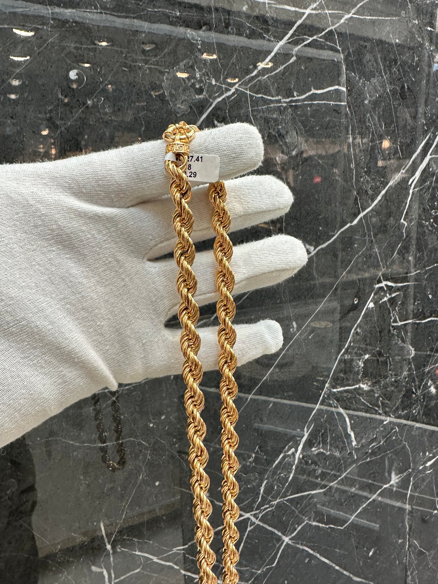 18K Roze Gouden Rope Chain – 62 cm
