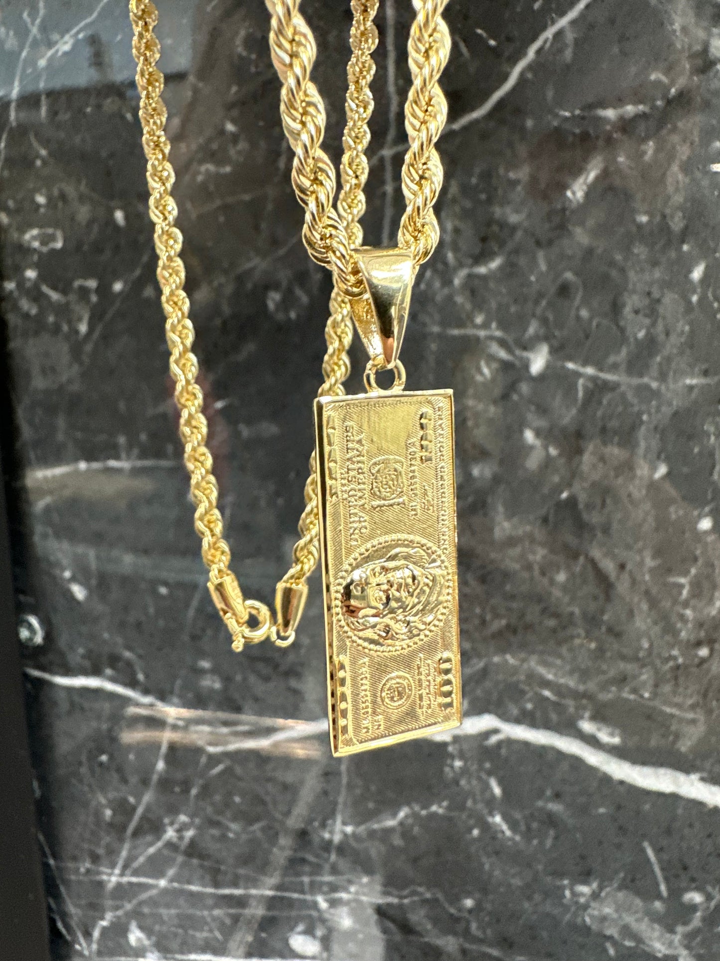 Prachtige 14K Gouden Rope Chain met $100 Hanger – Set Deal | 60 cm | 3,2 mm | Luxe & Opvallend