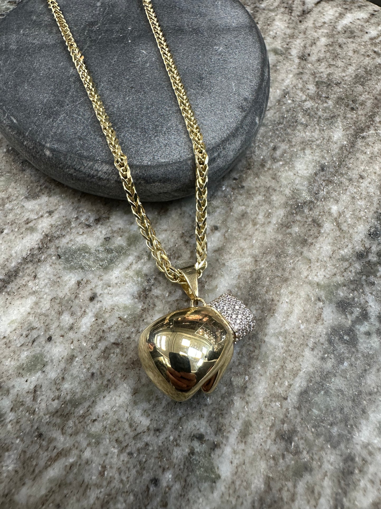 14K Gouden Vossenstaart Ketting met Bokshandschoen Hanger