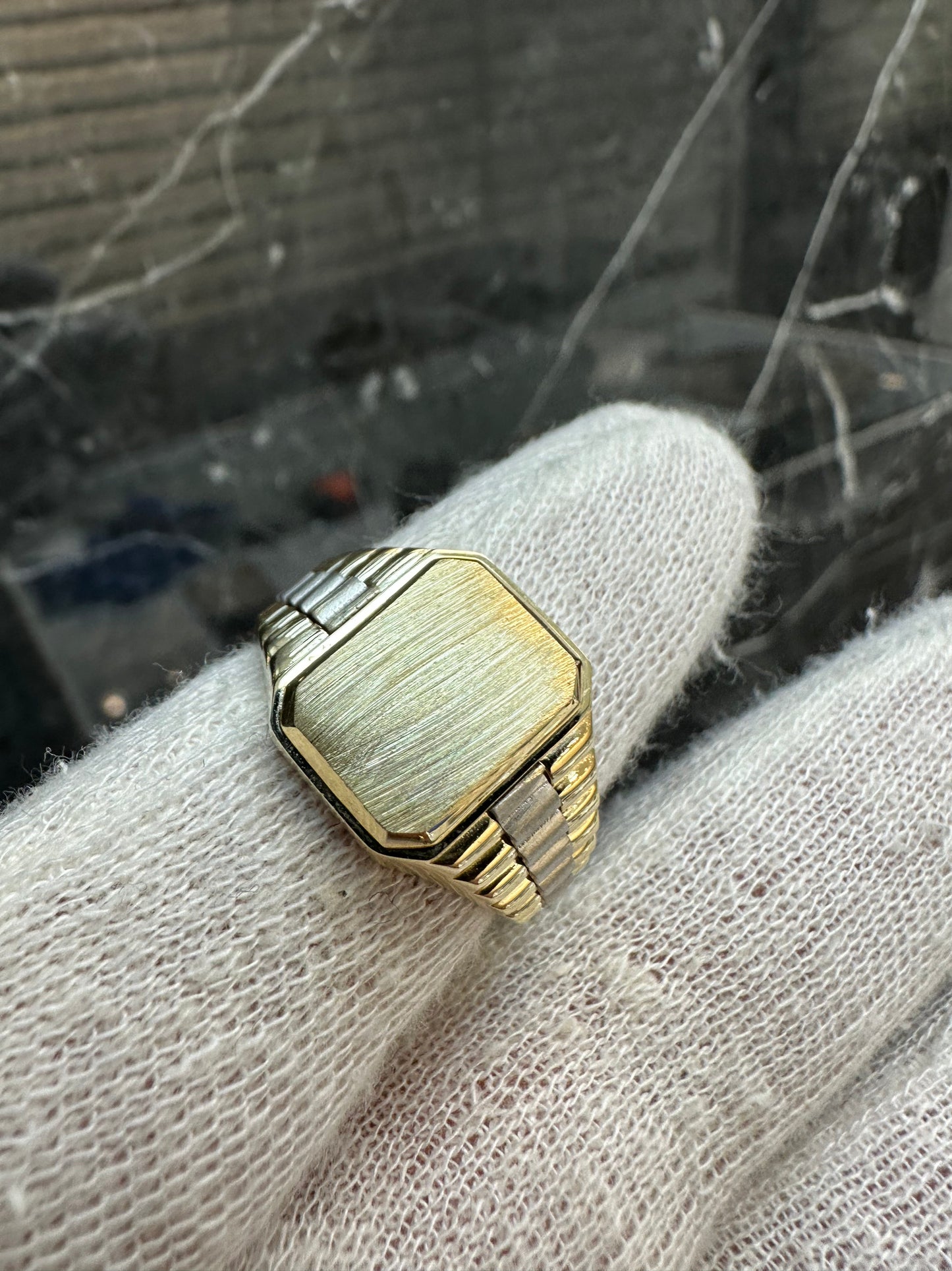 Prachtige 14K Gouden Zegelring Bicolor – Geelgoud & Witgoud – Graveren Gratis! | Maat 20,5