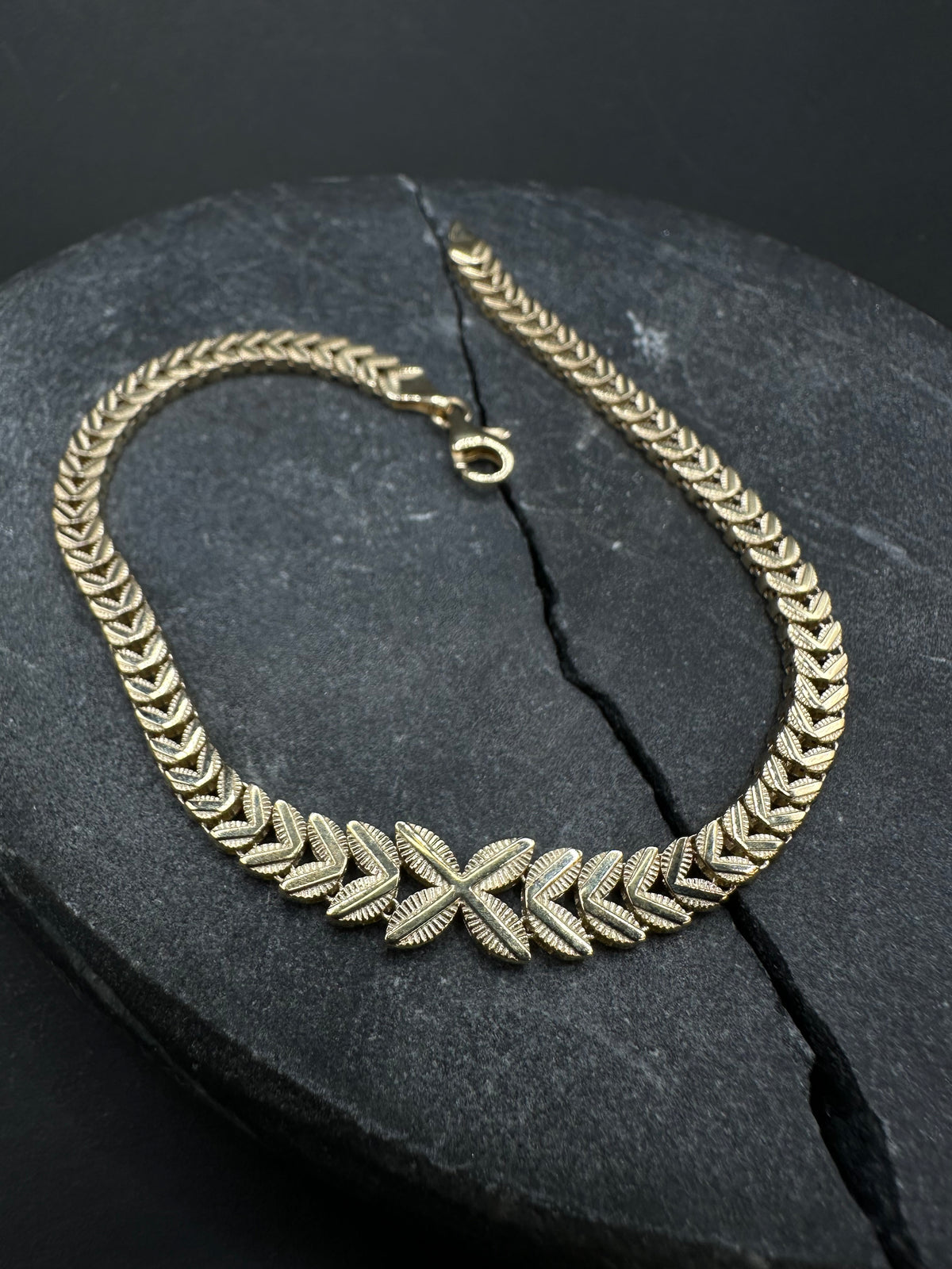 14K Gouden Elegante Armband met Diamond Cut – 19 cm