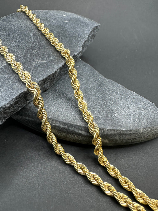 14k gouden rope chain 70 cm 3,8 mm