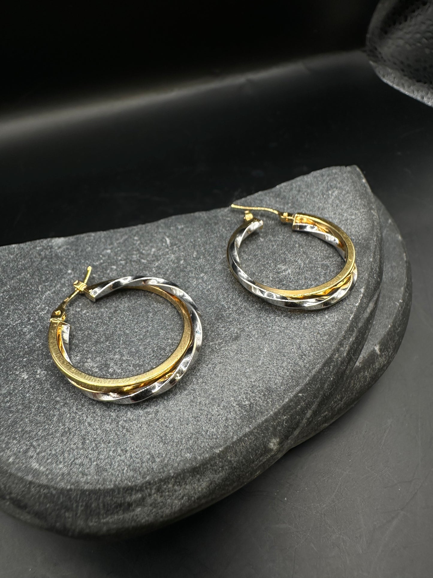 18K Gouden Bicolor Oorbellen – 26,7 mm