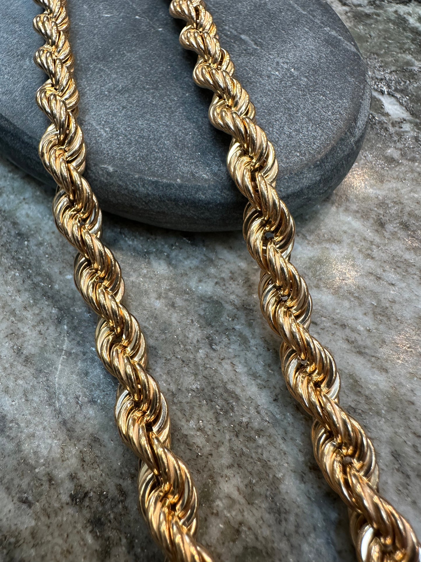 18K Roze Gouden Rope Chain – 62 cm