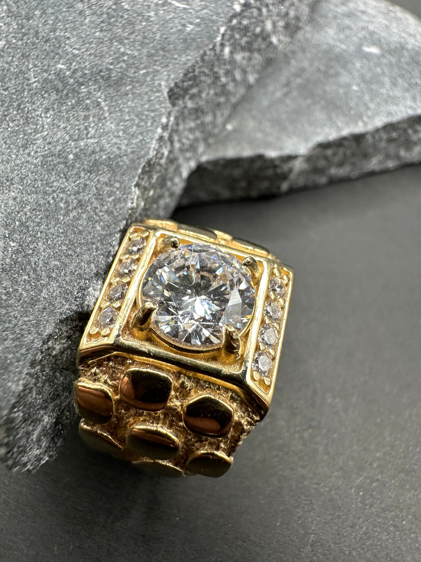 14K Gouden Piet Piet Ring met Zirkonia – Maat 20