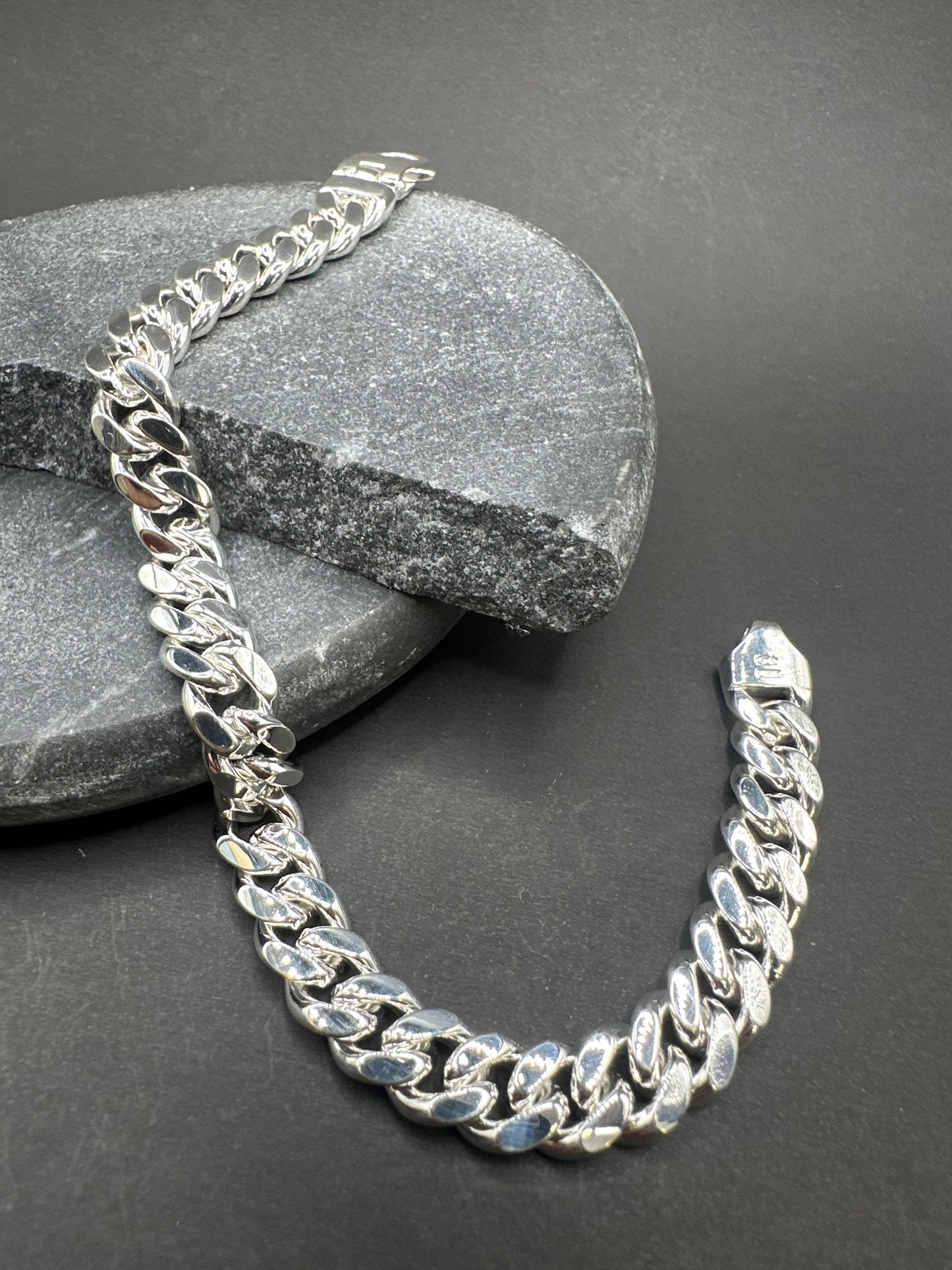 925 Zilveren Massieve Miami Cuban Link Armband – 21 cm