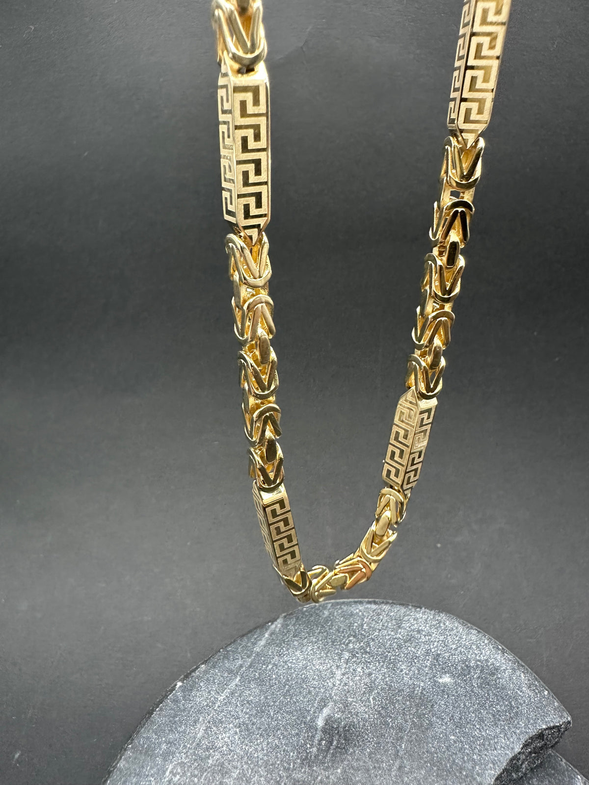 14K Gouden Koningsketting met Meandros Bewerking