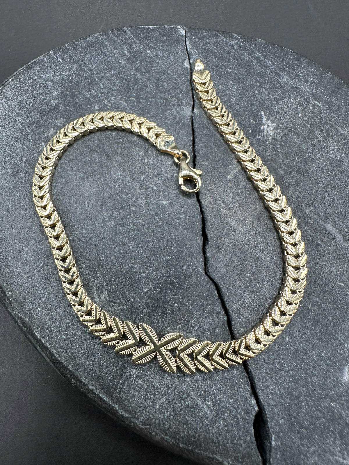 14K Gouden Elegante Armband met Diamond Cut – 19 cm