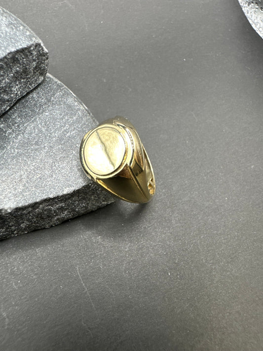 14K Gouden Ronde Zegelring – Maat 20,5