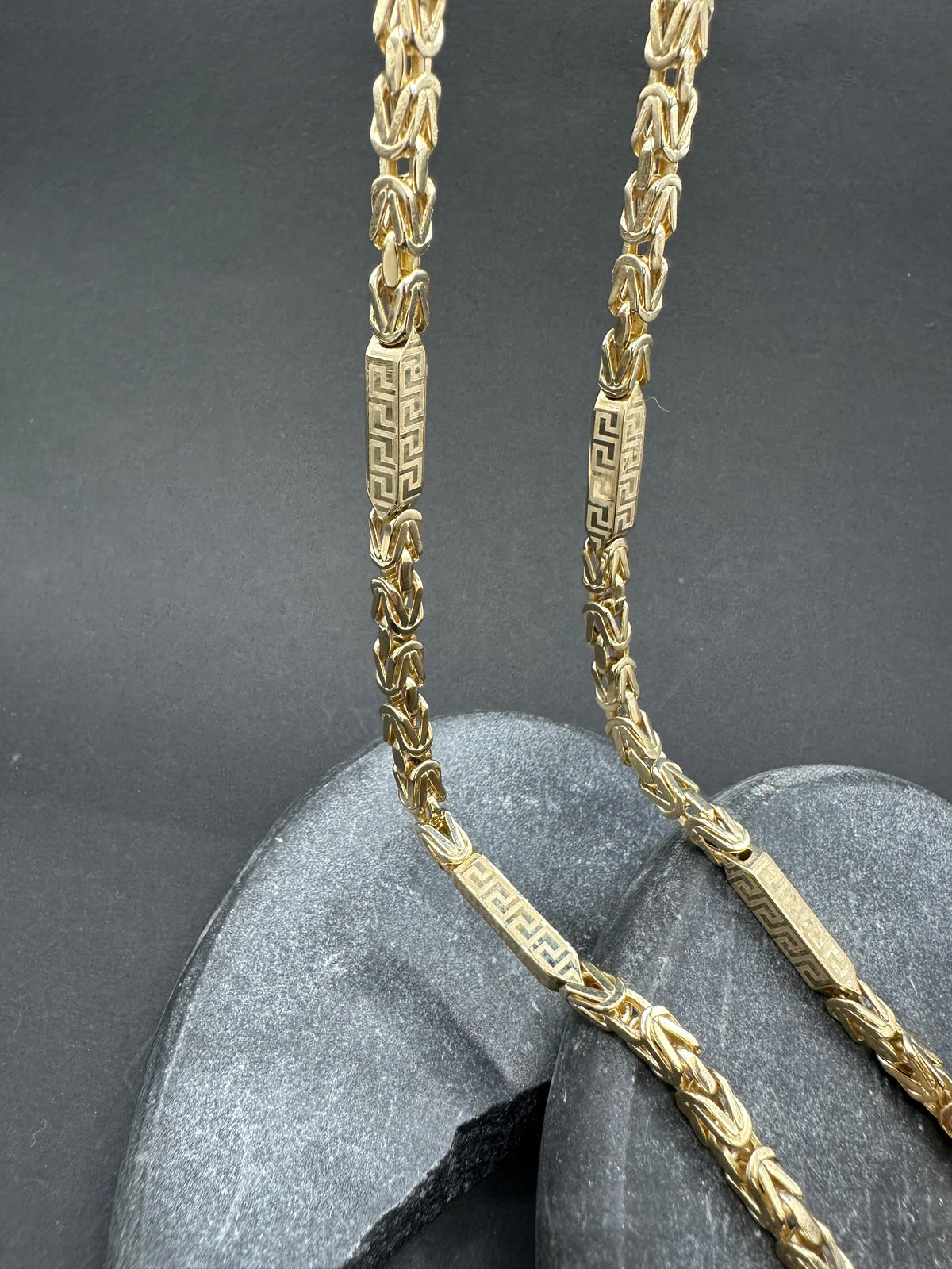 14K Gouden Koningsketting met Meandros Bewerking