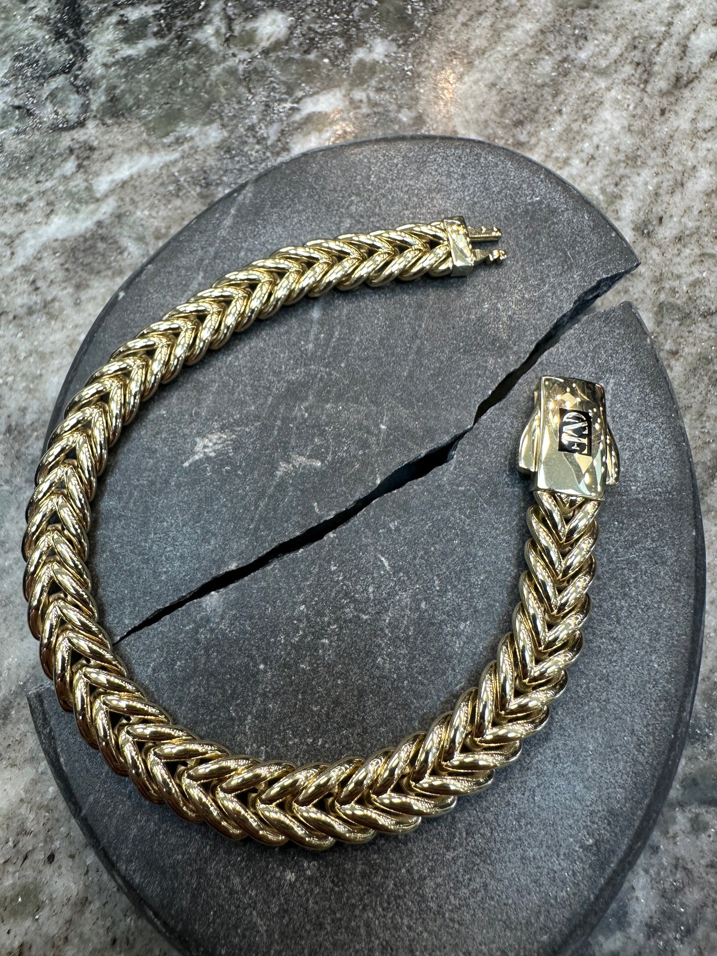 Prachtige 14K Gouden Gevlochten Armband – 20,5 cm | 8,7 mm | Elegant & Luxe