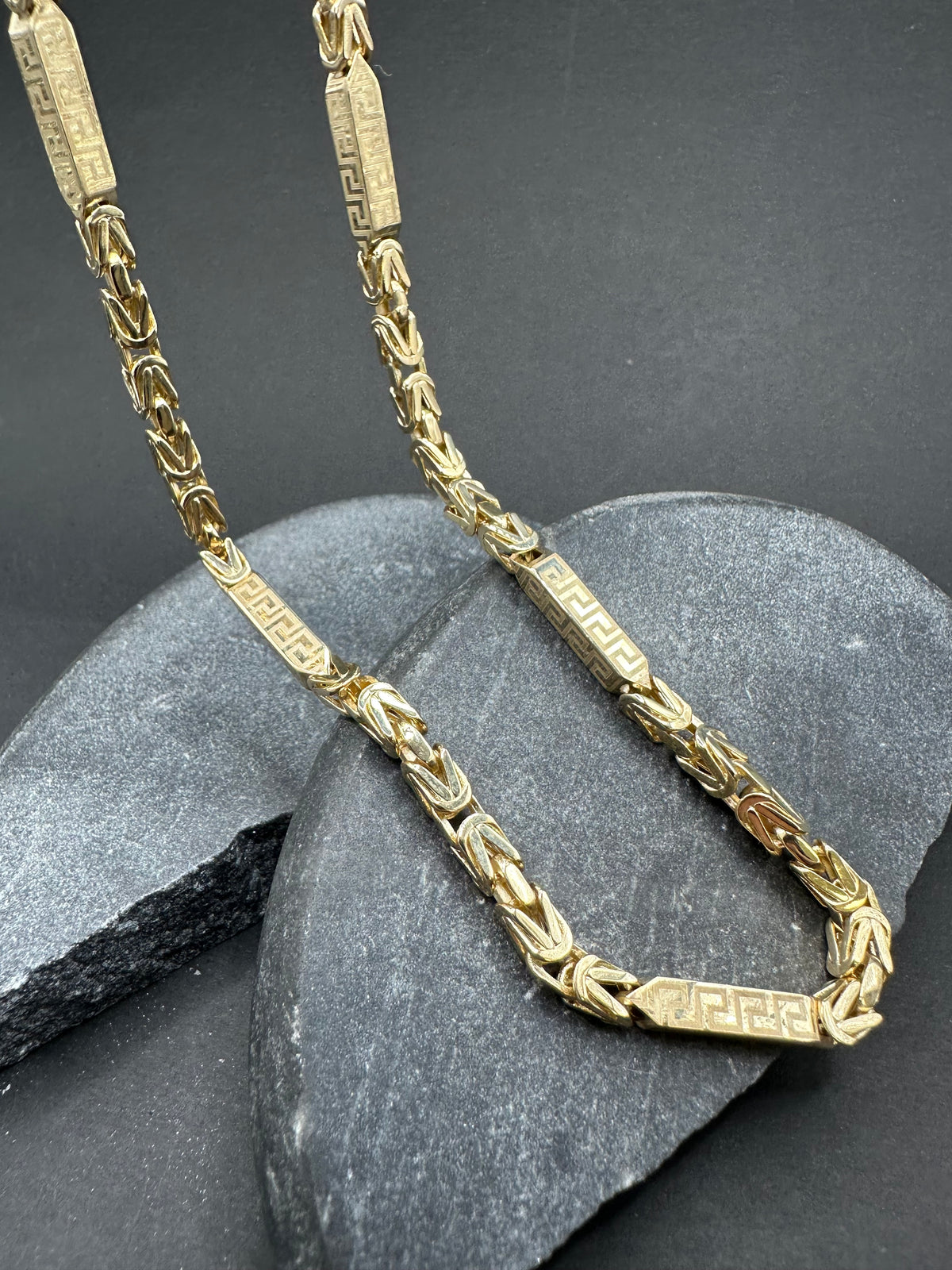 14K Gouden Koningsketting met Meandros Bewerking
