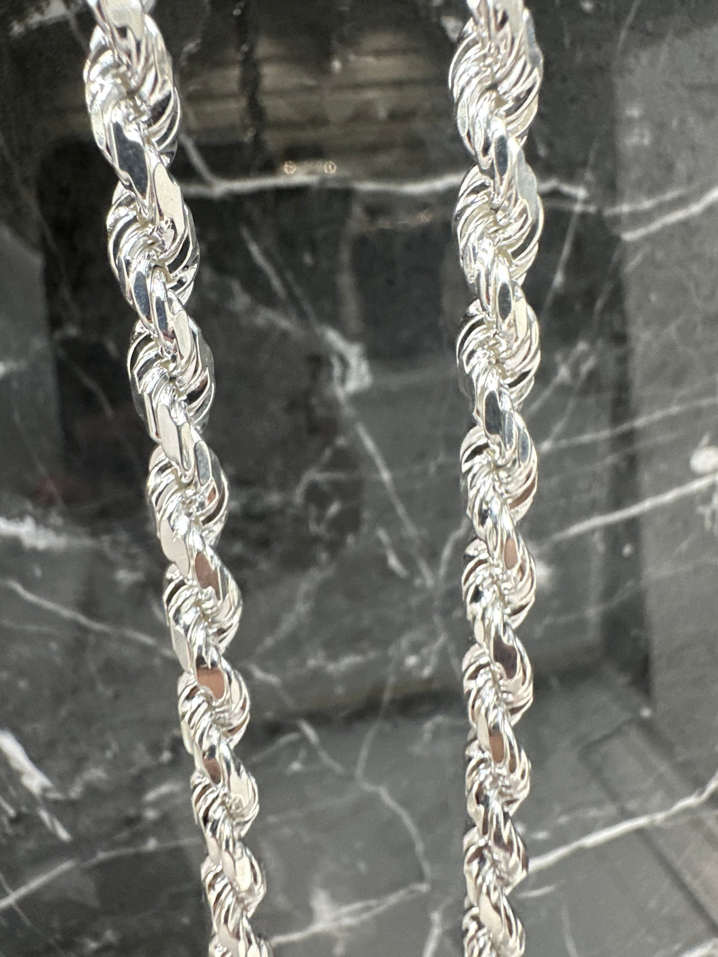 925 Zilveren Diamond Cut Rope Chain – Made in Italy