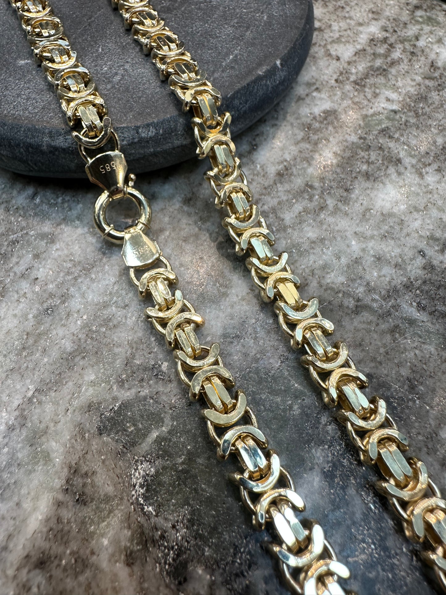 Prachtige 14K Gouden Platte Koningsketting – 70 cm | 7 mm | Stoer & Luxe