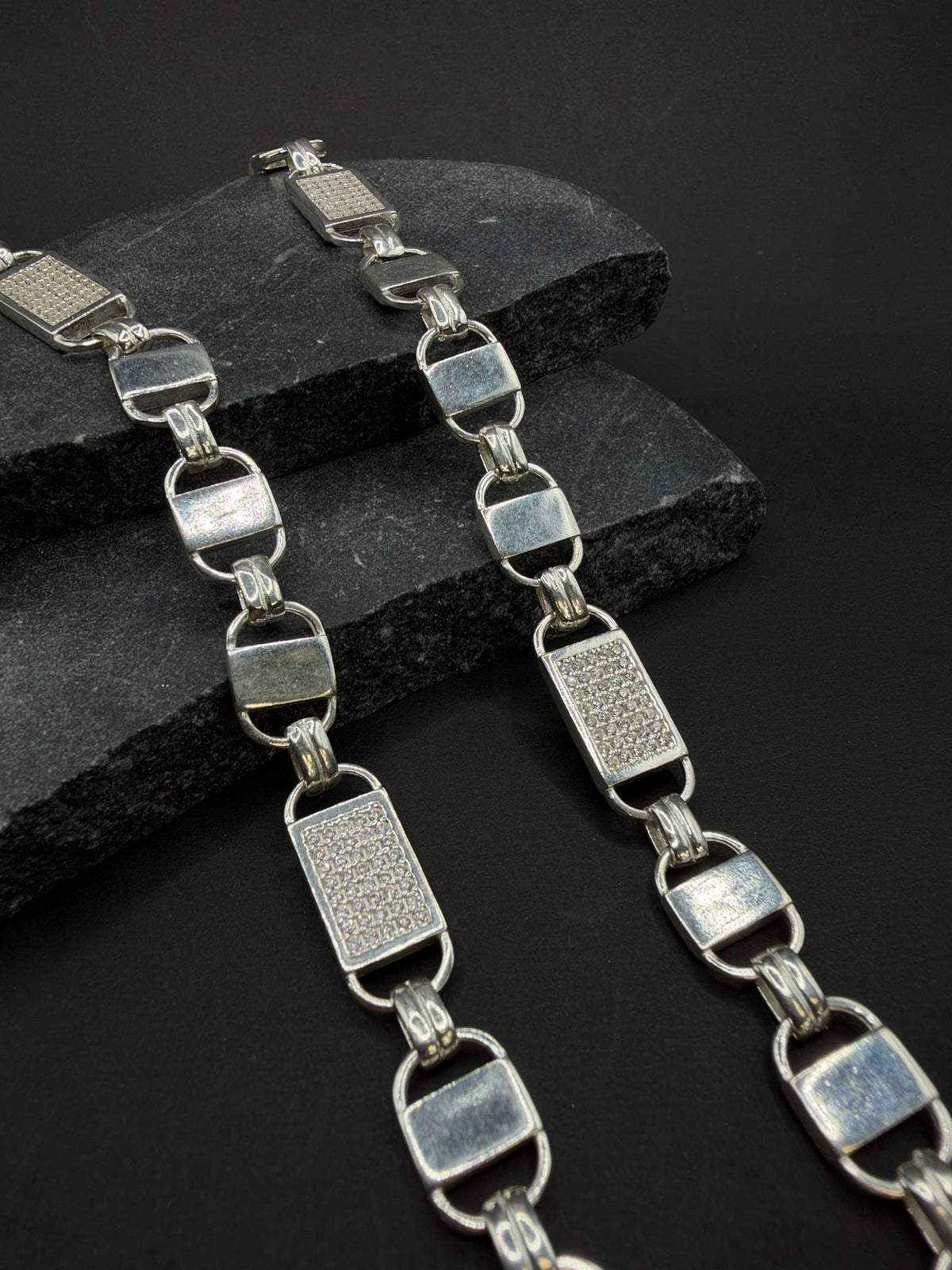 925 Zilveren Phlat Magnum Ketting met Zirkonia – 9,5 mm – 68 cm