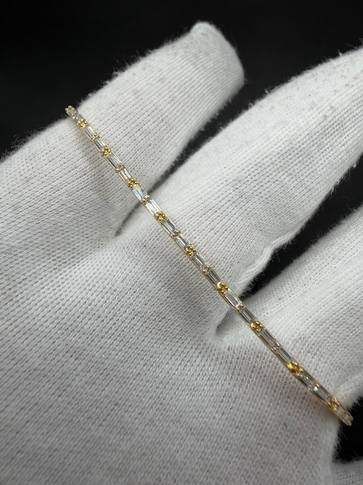 14K Gouden Elegante Armband met Zirkonia – 18,5 cm – 1,7 mm