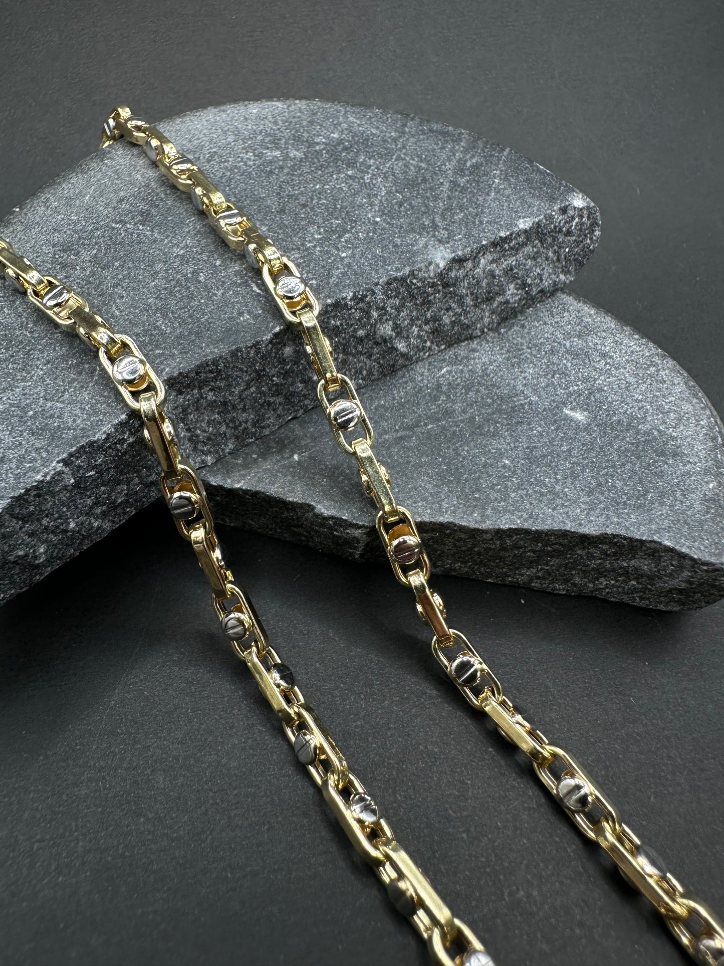 14K Gouden Bicolor Monte Carlo Ketting – 65 cm