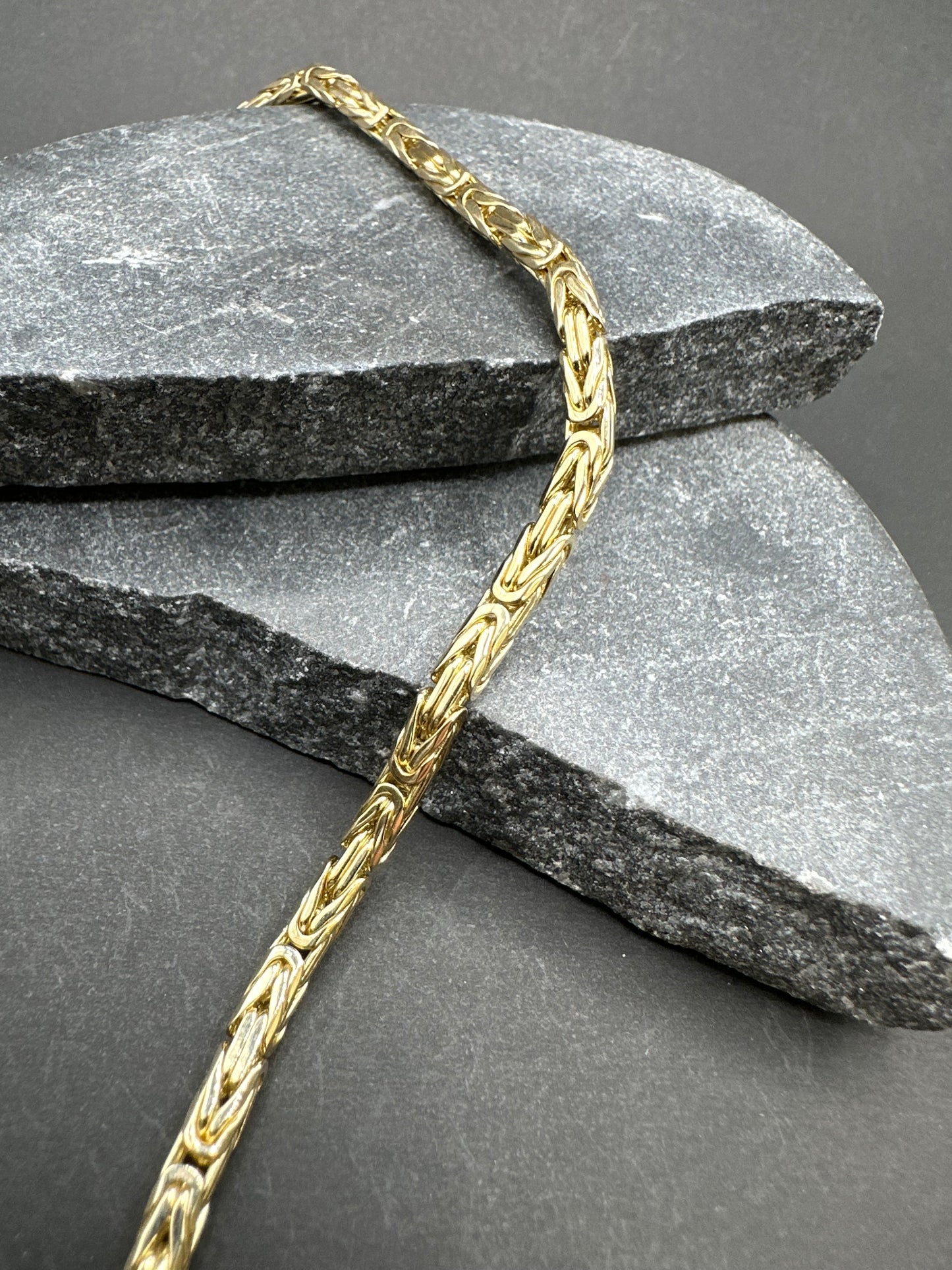 14K Gouden Massieve Koningsarmband met Draaislot – 21,5 cm