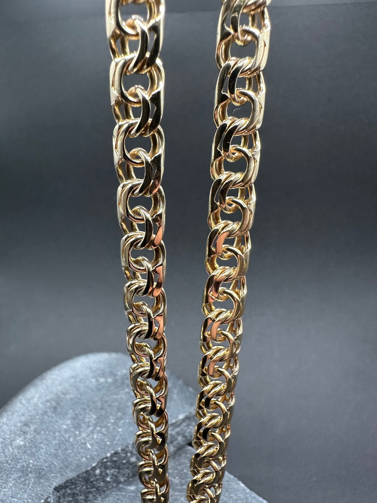 14K Gouden Massieve Bismarck Ketting – 62 cm