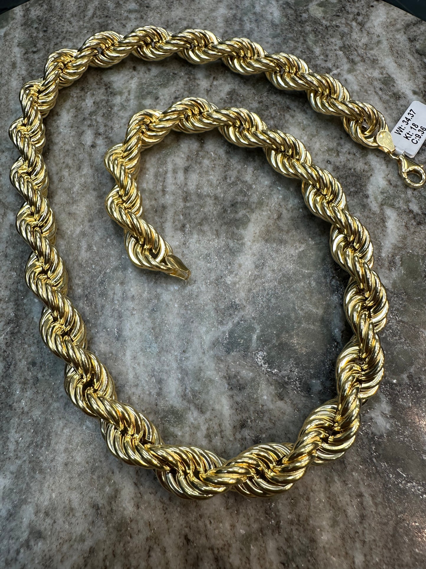 18K Gouden Rope Collier – 52 cm