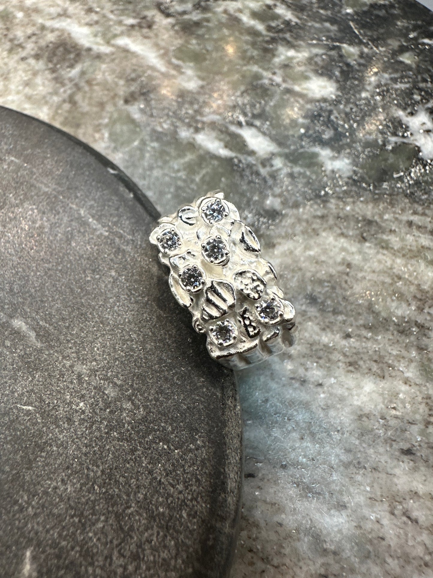 925 Zilveren Iced Nugget Ring – Luxe & Opvallend Design