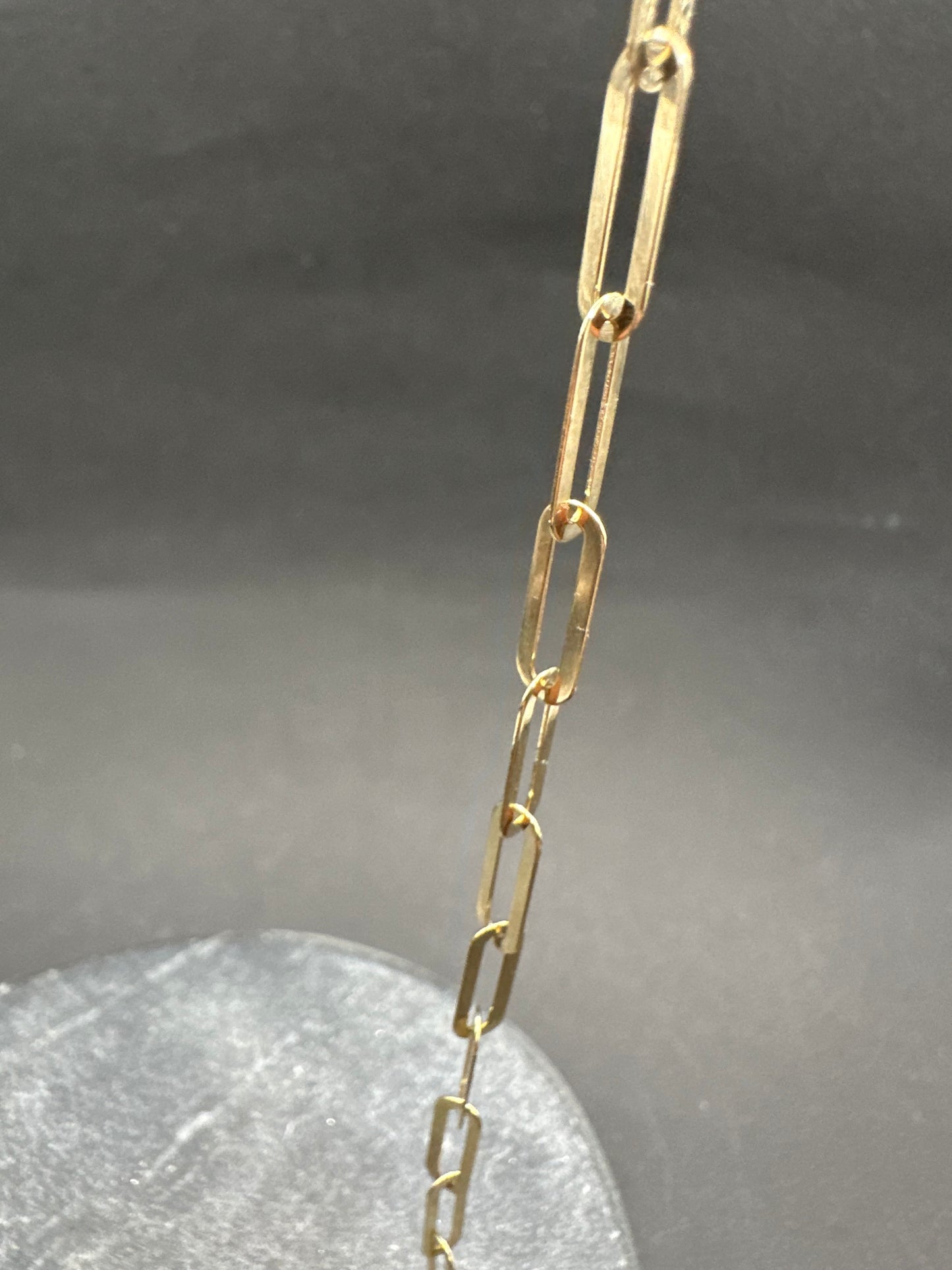 14K Gouden Massieve Papierclip Armband – 19 cm