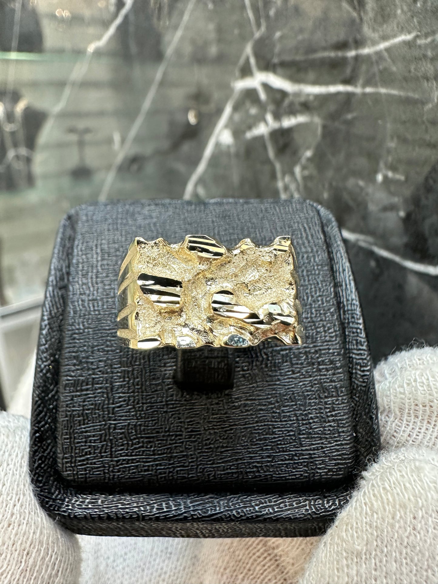 Prachtige 14K Gouden Piet Piet Ring – Diamond Cut