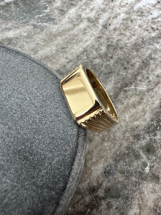 14K Gouden Massieve Zegelring