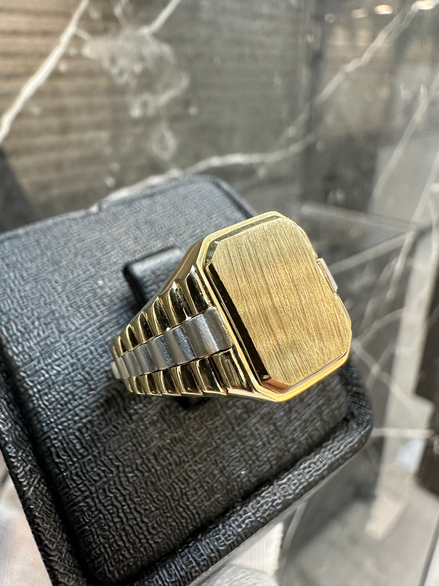Prachtige 14K Gouden Zegelring Bicolor – Geelgoud & Witgoud – Graveren Gratis! | Maat 20,5