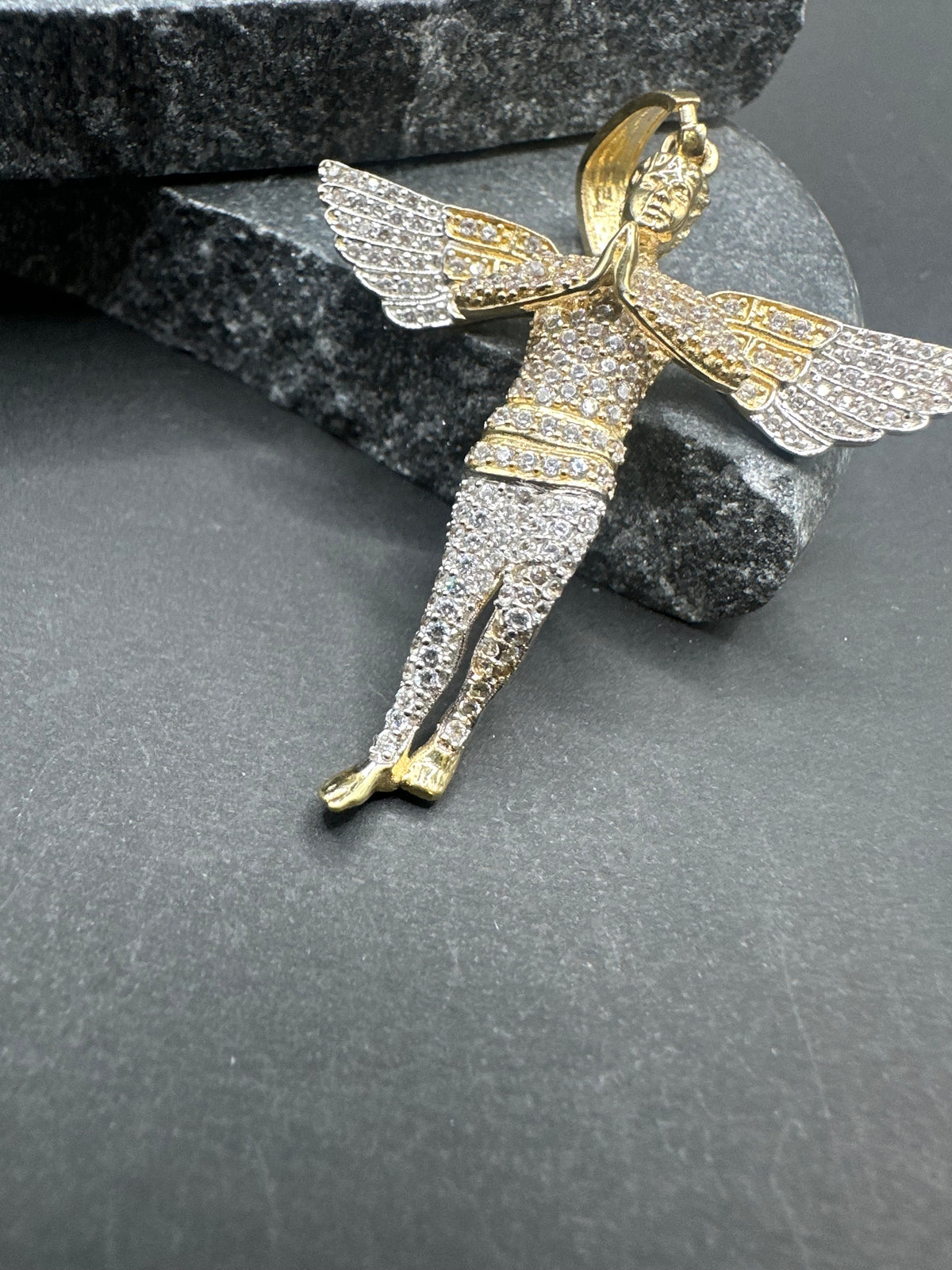14K Gouden Engel Hanger met Zirkonia