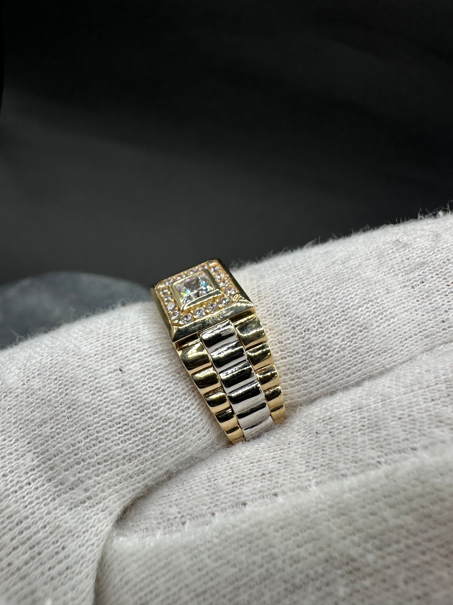 14K Gouden Bicolor Ring met Zirkonia – Maat 20,5