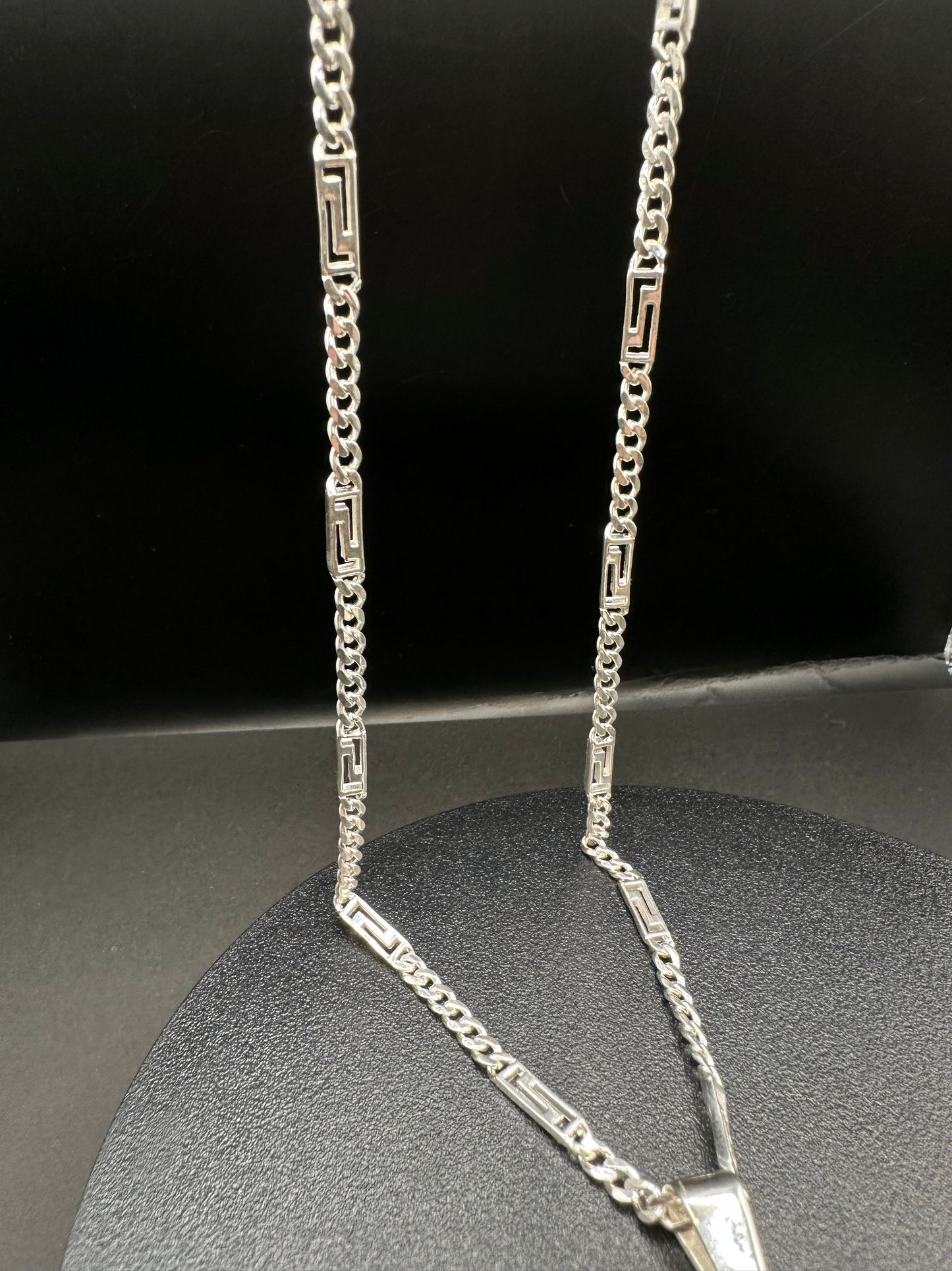 925 Zilveren Platte Ketting met Grieks Kruis – 58 cm