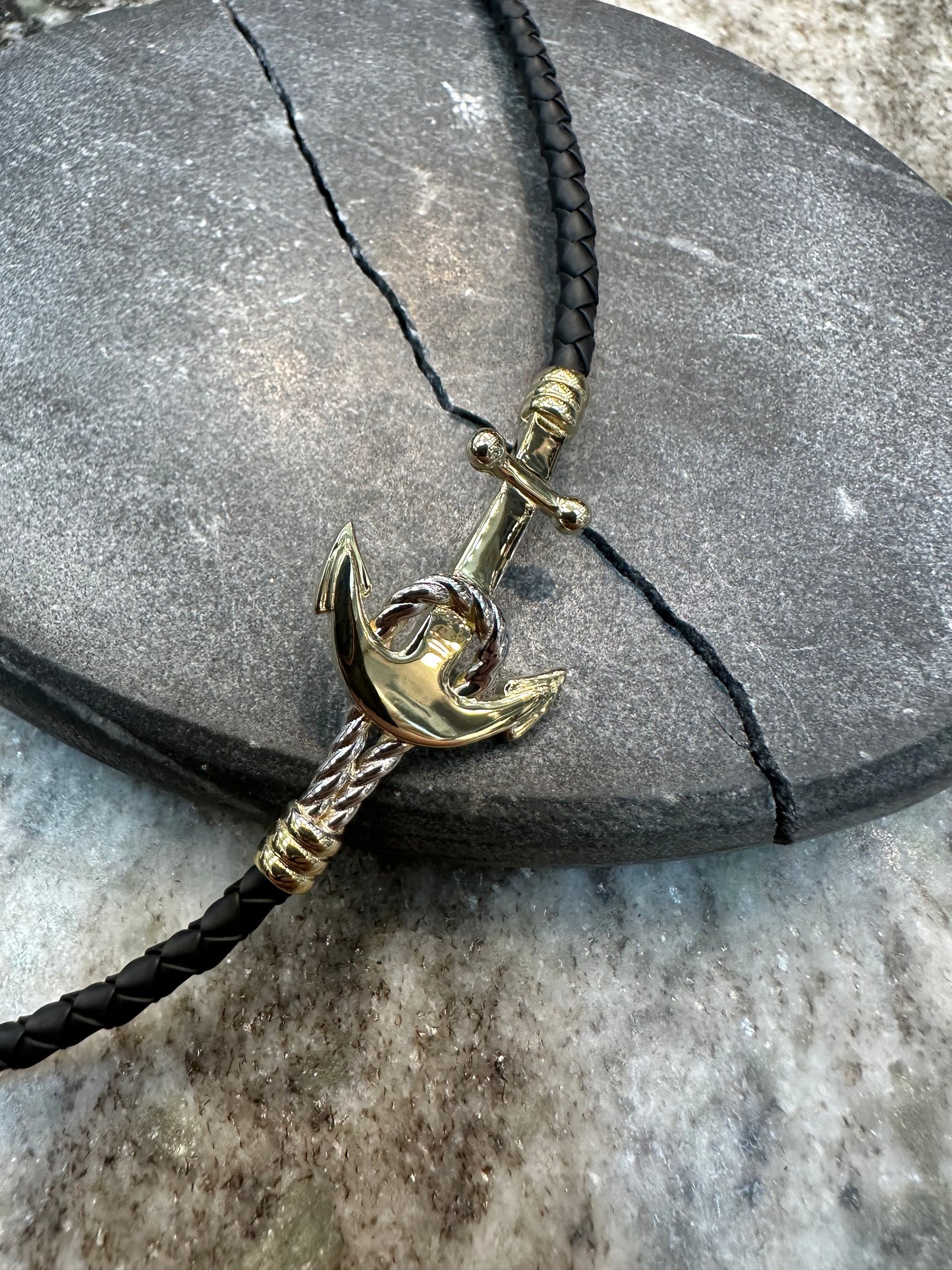 Gouden Anker Armband 14K | Bicolor