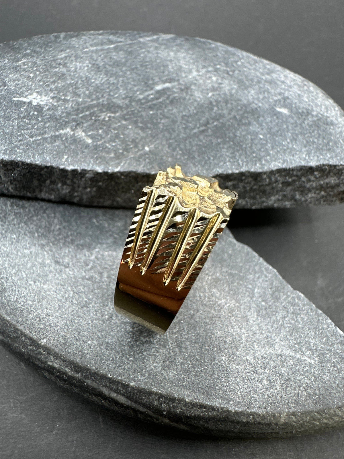 18K Gouden Piet Piet Ring – 11 mm Breed | Diamond cut