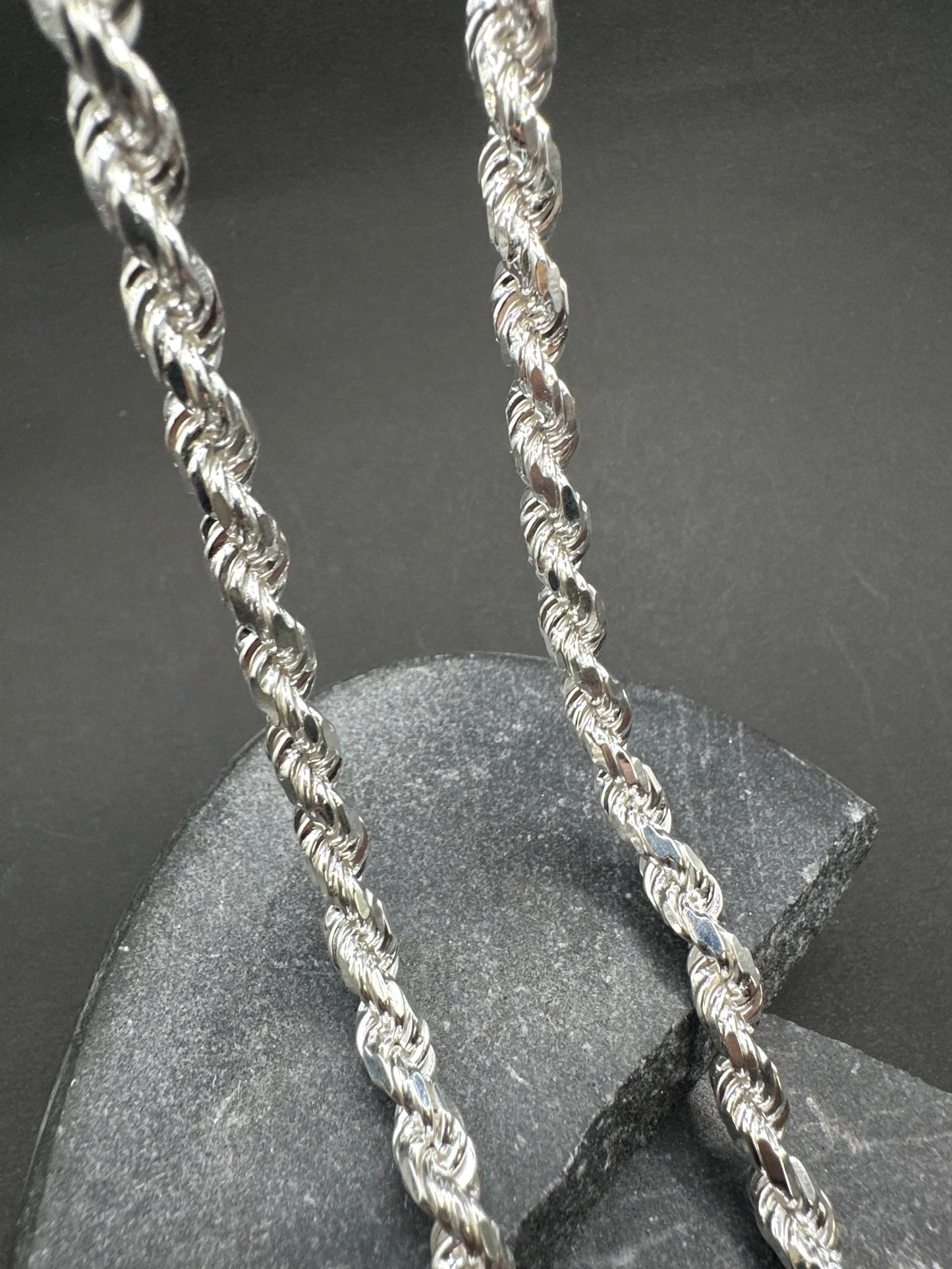 925 Zilveren Diamond Cut Rope Chain – Made in Italy