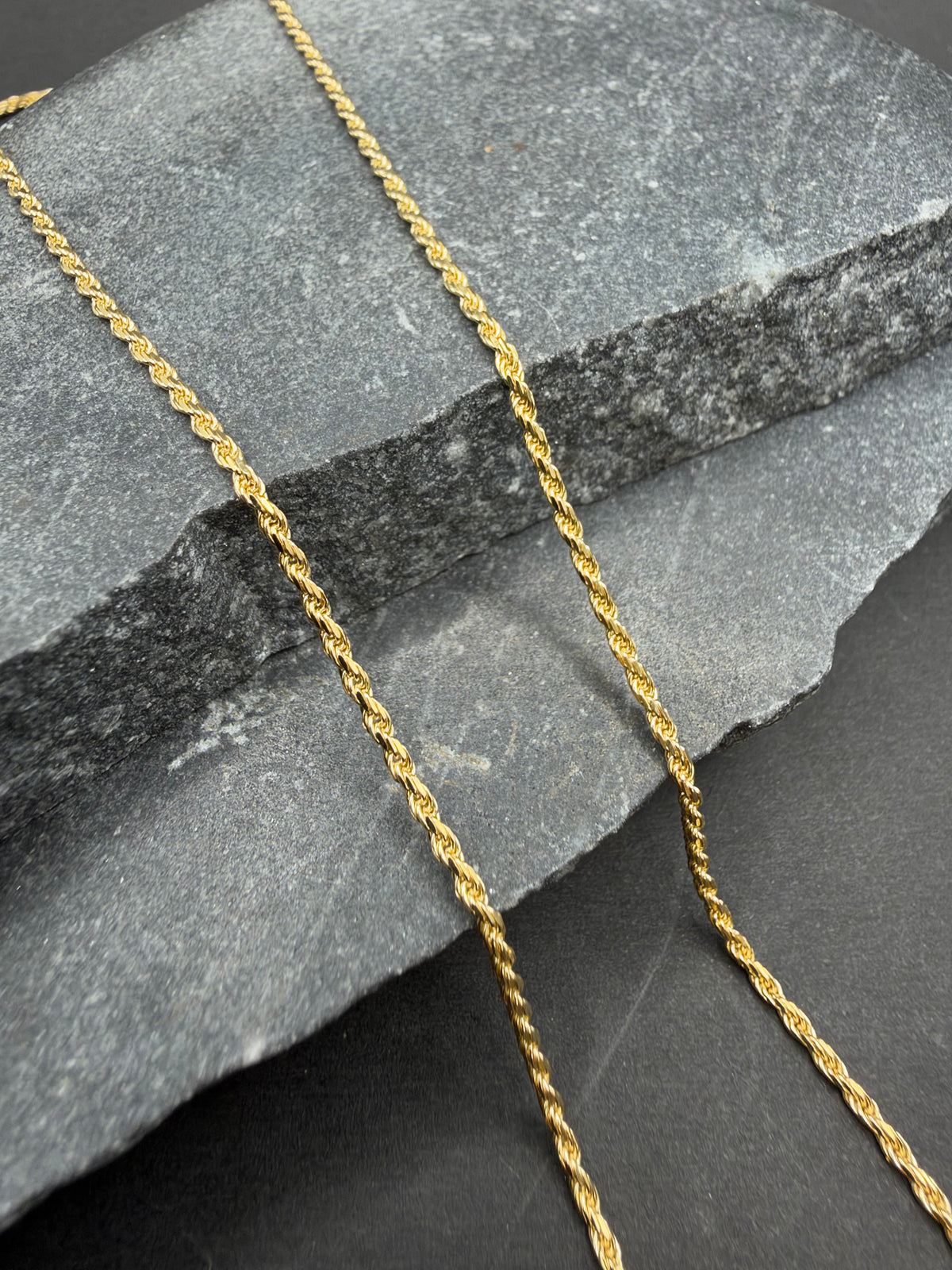 14K Massieve Diamond Cut Rope Ketting – 1,3 mm