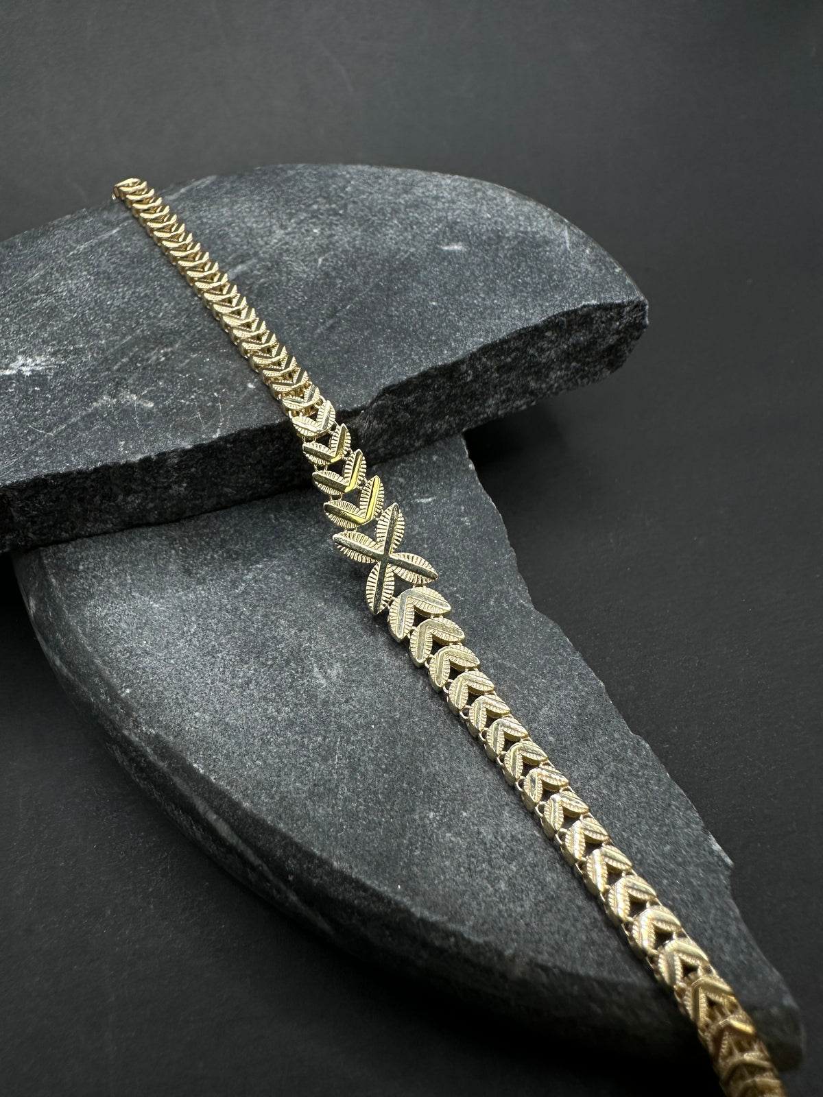 14K Gouden Elegante Armband met Diamond Cut – 19 cm