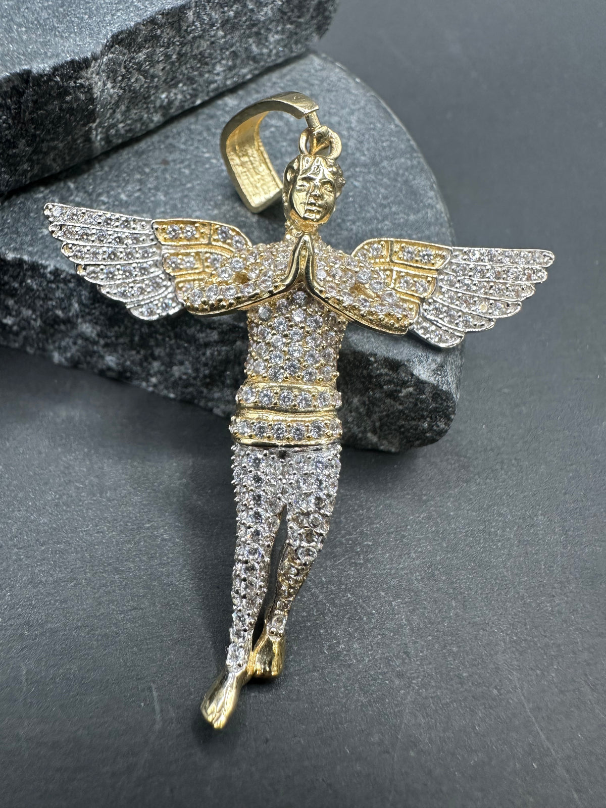 14K Gouden Engel Hanger met Zirkonia