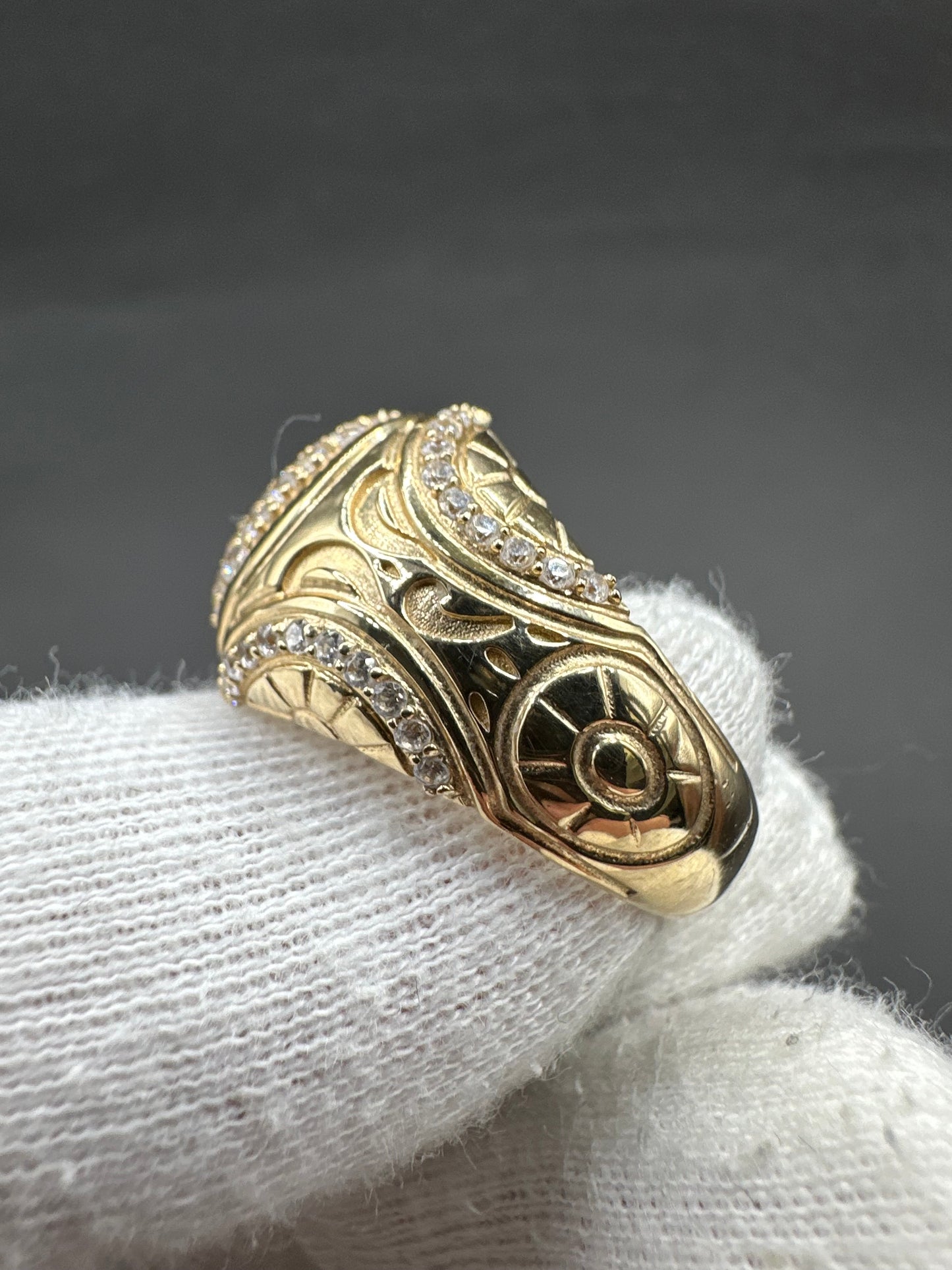 14K Gouden Toto Ring met Zirkonia – Maat 20