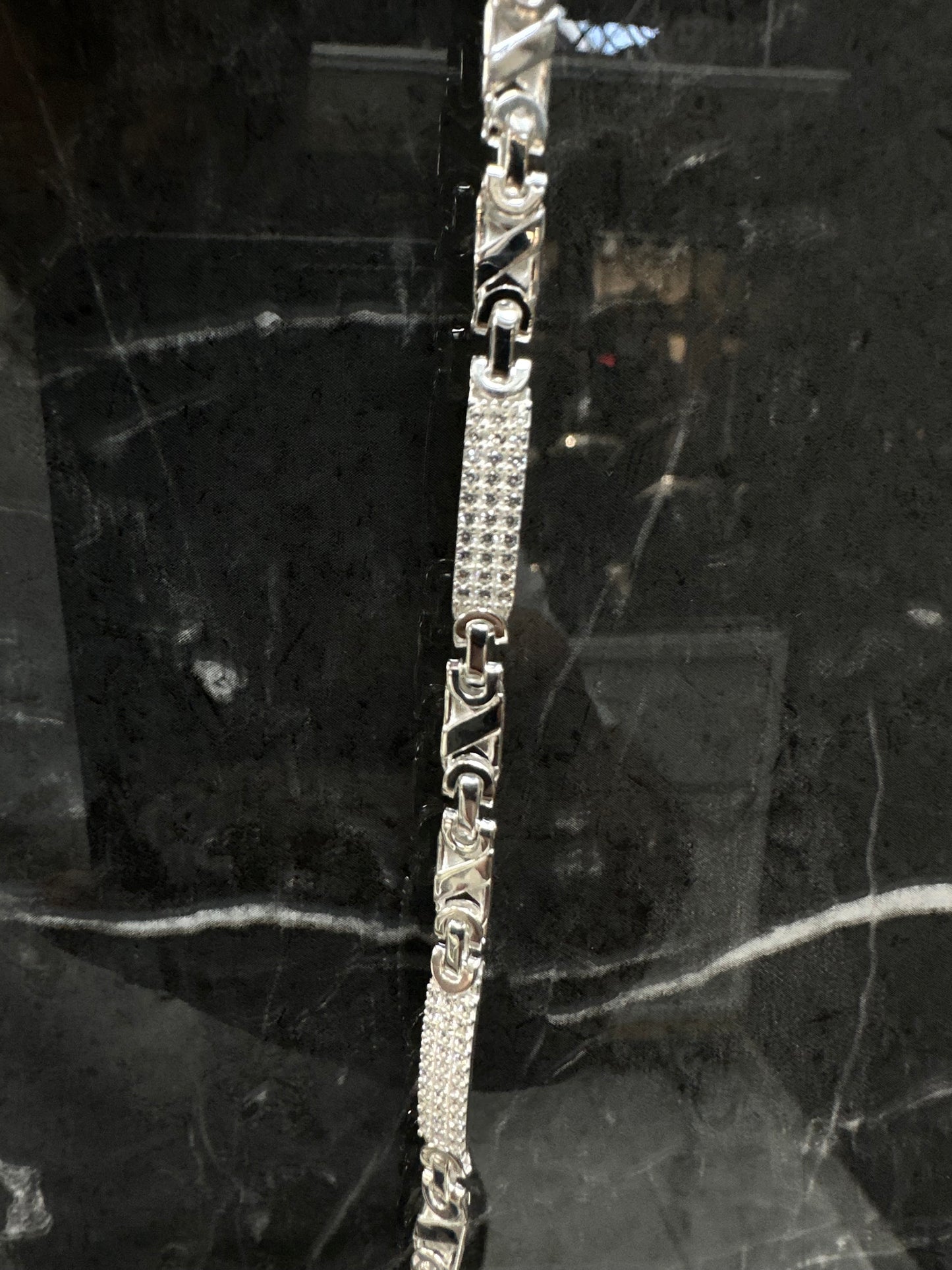 925 Zilveren Iced Valentino Armband – 21 cm